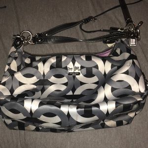 Coach black and white crossbody